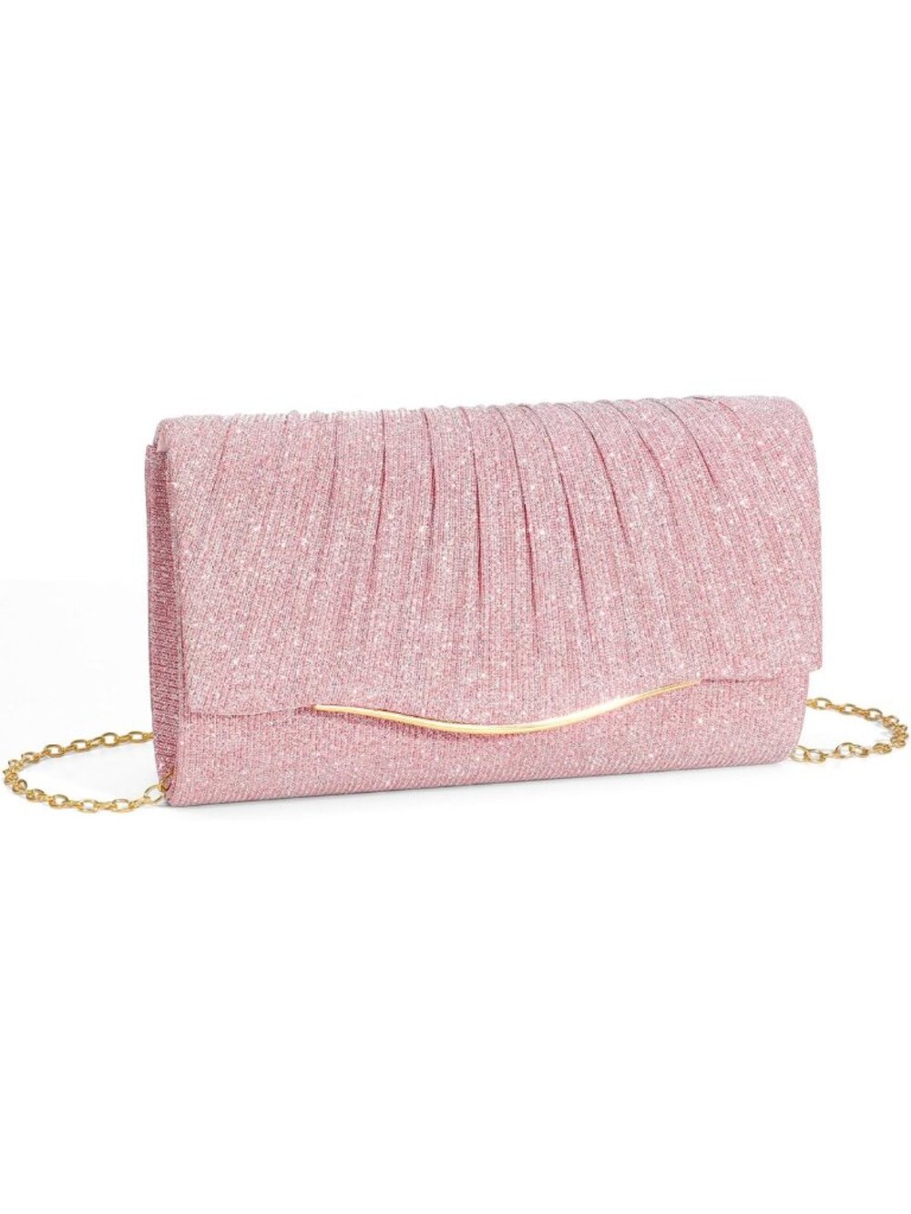Sparkly Glitter Evening Clutch Bag for Women | Formal Purse with Detachable